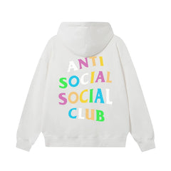 Anti Social Social Club Multi-Color Letters Logo Hoodie - White