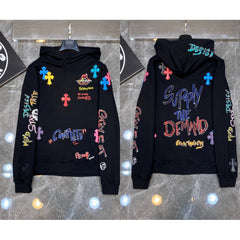 Chrome Hearts "Supply the Demand" Multi-Color Cross Hoodie (Black)