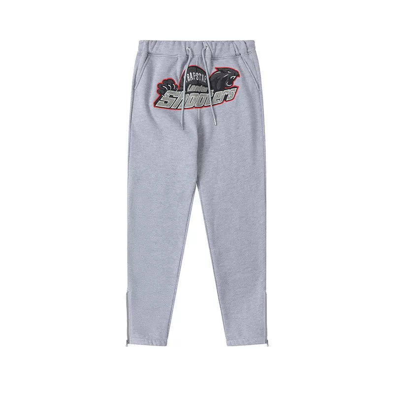 Trapstar Style Autumn/Winter Shooters Panther Graphic Sweatpants - Heather Grey