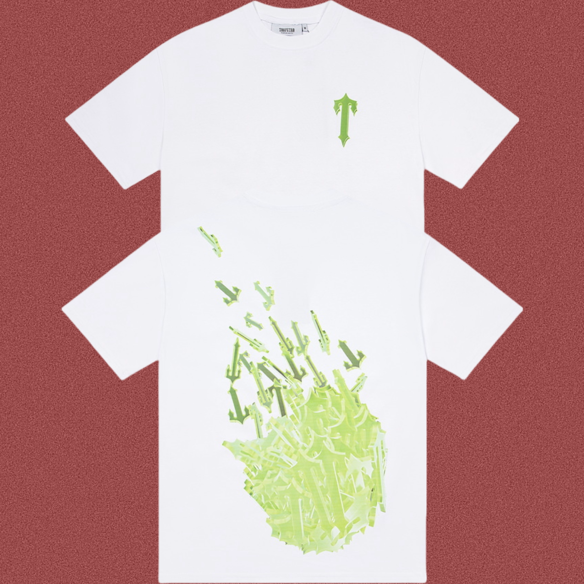 Trapstar Neon Green Multi-T Explosion Tee - White