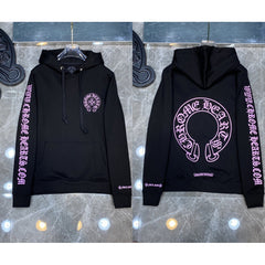 Chrome Hearts Gradient Pink-Purple Horseshoe Hoodie (Black)
