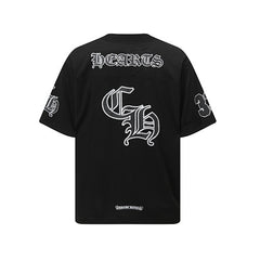 Chrome Hearts Gothic "CH" Logo Jersey Short Sleeve T-Shirt (Black)