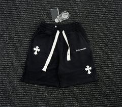 Chrome Hearts Black Drawstring Cross Patch Sweatshorts