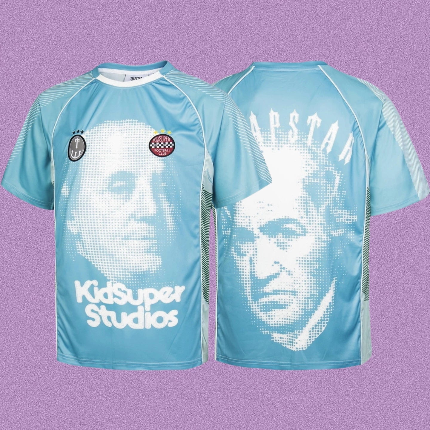 Trapstar x KidSuper Studios Franklin Graphic Jersey - Sky Blue
