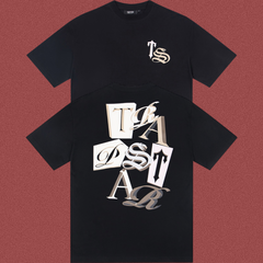 Trapstar Collage Card Alphabet Graphic Tee - Black