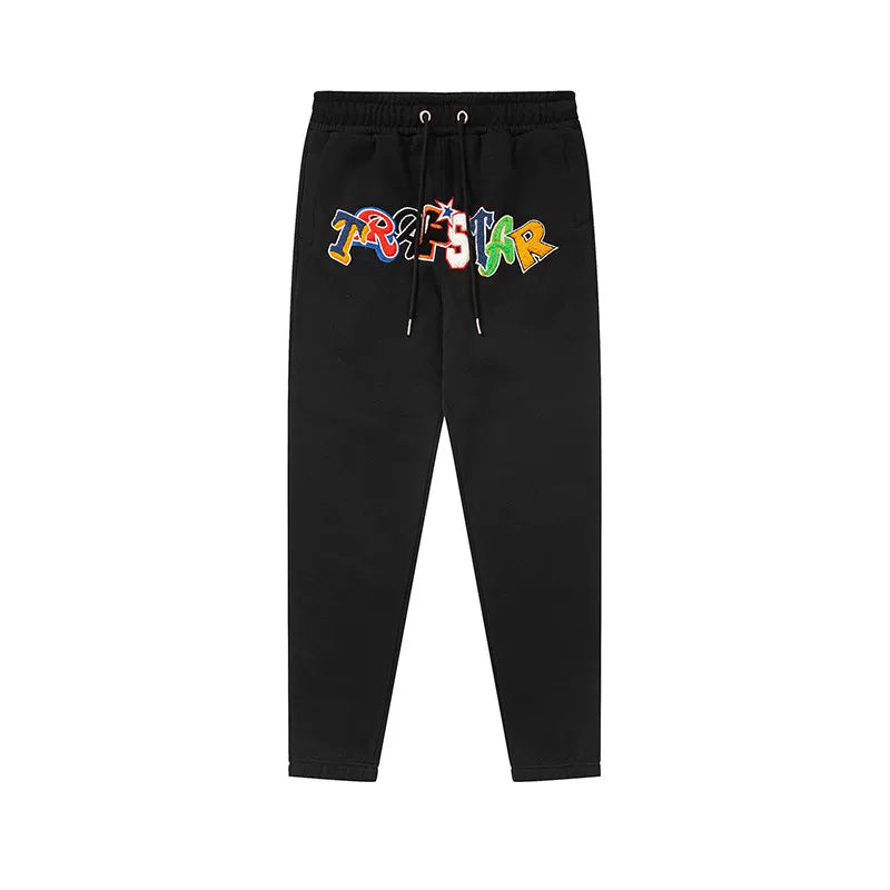 Trapstar Style Autumn/Winter Multi-Color Patchwork Sweatpants - Black