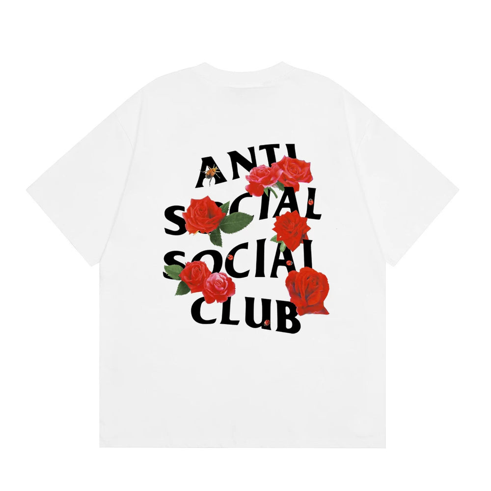 Anti Social Social Club Rose Red Logo T-Shirt - White