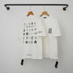Chrome Hearts Multi-Icon Element Matrix Short Sleeve T-Shirt (White)