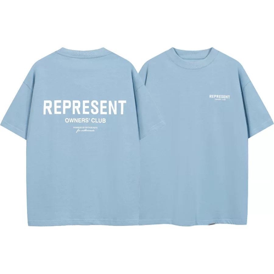 Represent Owners' Club Graphic T-Shirt - Light Blue/White