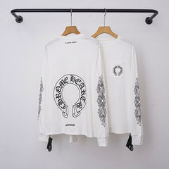 Chrome Hearts Horseshoe & Cross Sleeve Long Sleeve (White)