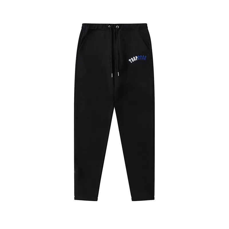 Trapstar Style Autumn/Winter Mini-Logo Hip-Print Sweatpants - Black/Blue