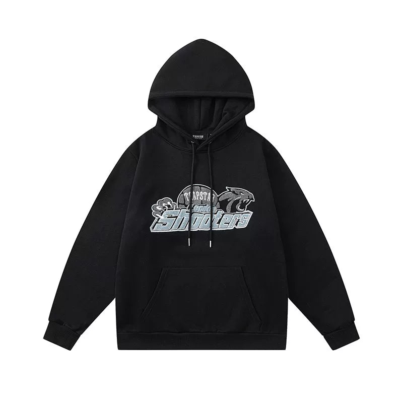 Trapstar Style Autumn/Winter Blue & Black Shooters Hoodie - Black