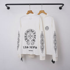 Chrome Hearts "LAS VEGAS" Horseshoe & Cross Long Sleeve (White)