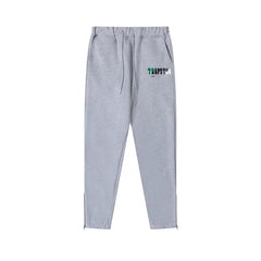 Trapstar Style Autumn/Winter Green-Black-White Hip-Print Sweatpants - Heather Grey