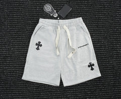 Chrome Hearts Light Gray Drawstring Cross Patch Sweatshorts