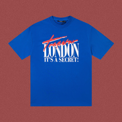 Trapstar London Secret Script & Block Logo Tee - Royal Blue/Red