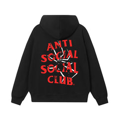 Anti Social Social Club Spider Red Logo Hoodie - Black