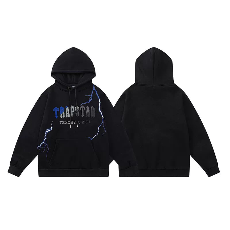Trapstar Style Autumn/Winter Lightning & Gradient Logo Hoodie - Black