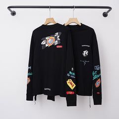Chrome Hearts Graffiti Sticker Patch Multi-Graphic Long Sleeve (Black)