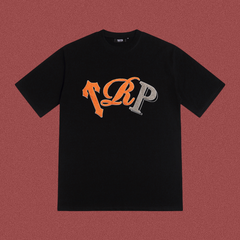 Trapstar "TRP" Patchwork Logo Tee - Black/Orange