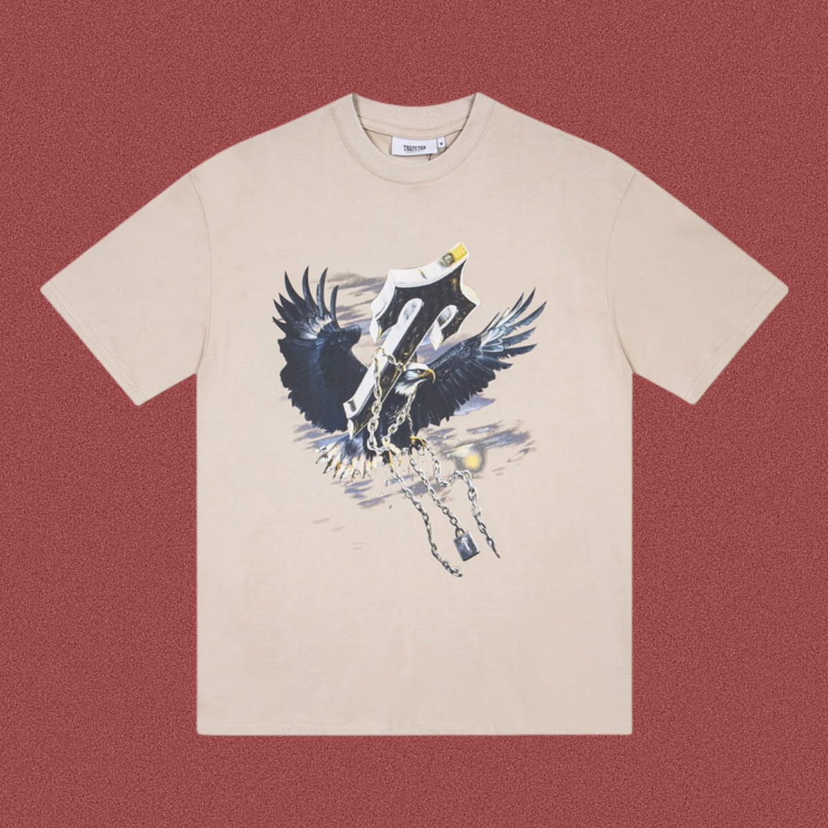 Trapstar Eagle & Broken Chains Graphic Tee - Sand/Khaki