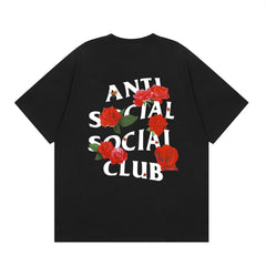Anti Social Social Club Rose White Logo T-Shirt - Black