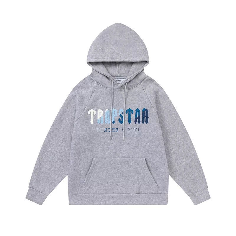 Trapstar Style Autumn/Winter Blue-Grey Gradient Hoodie - Heather Grey