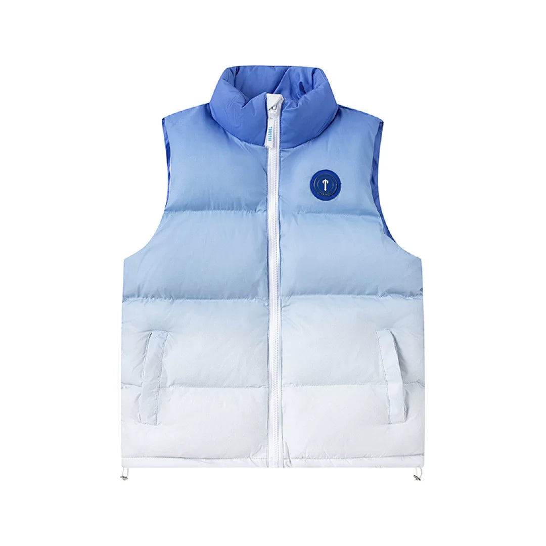 Trapstar Ombre Fade Puffer Vest - Blue/White