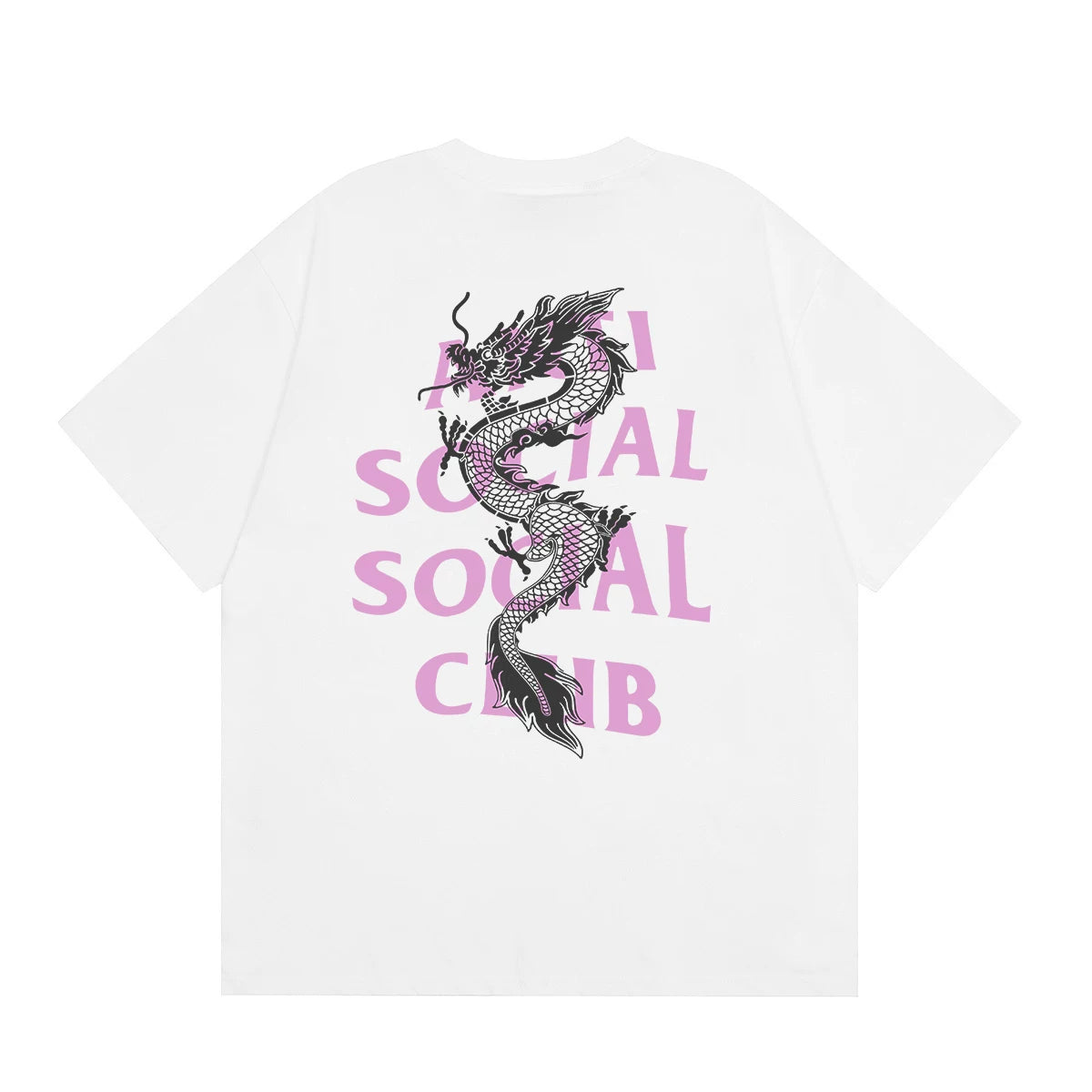 Anti Social Social Club Dragon Pink Logo T-Shirt - White