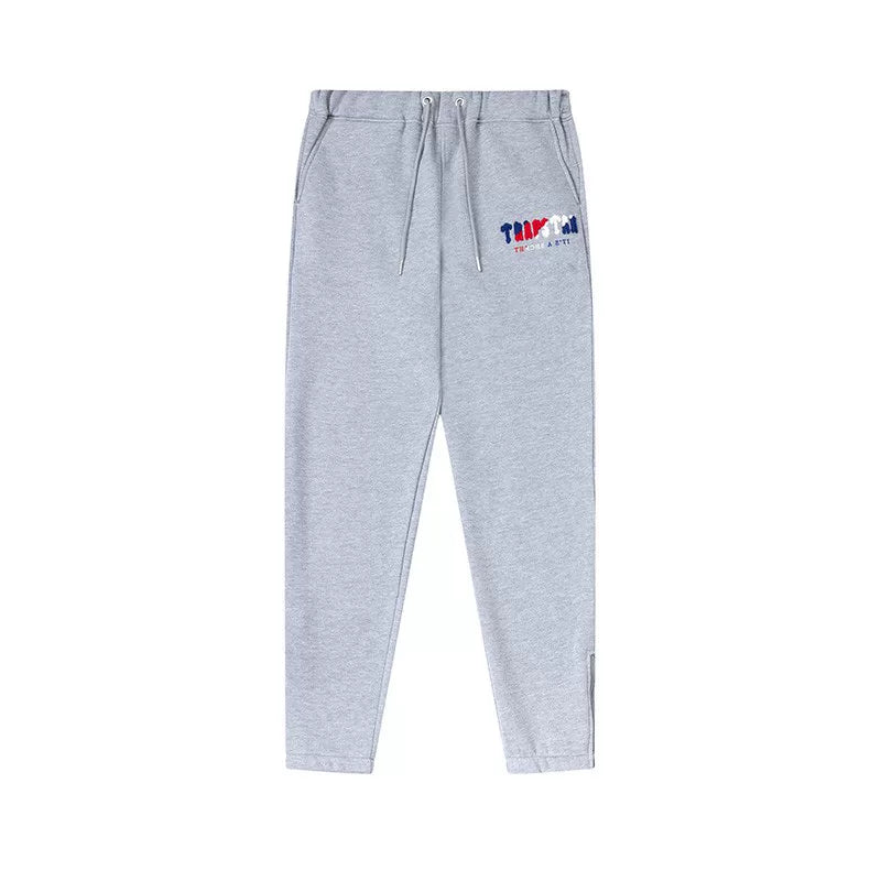 Trapstar Style Autumn/Winter Red-White-Blue Hip-Print Sweatpants - Heather Grey
