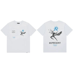 Represent Fallen Angel & Blue Sun Graphic T-Shirt - White