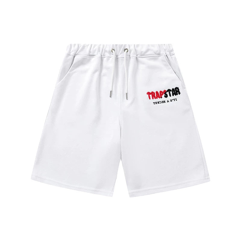 Trapstar It's A Secret Logo Sweat Shorts - White/Red