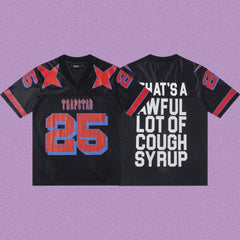 Trapstar Star Accent Football Jersey - Black/Red