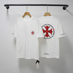 Chrome Hearts Red Pocket Cross & Large Back Logo T-Shirt (White)