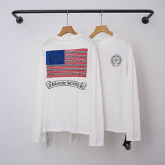 Chrome Hearts American Flag & Cross Graphic Long Sleeve (White)
