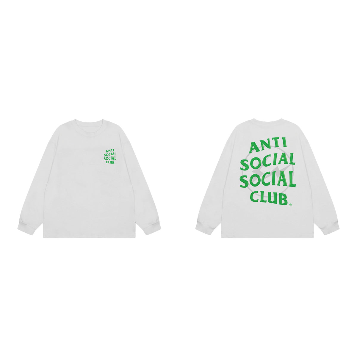 Anti Social Social Club Classic Long Sleeve T-Shirt - White/Green