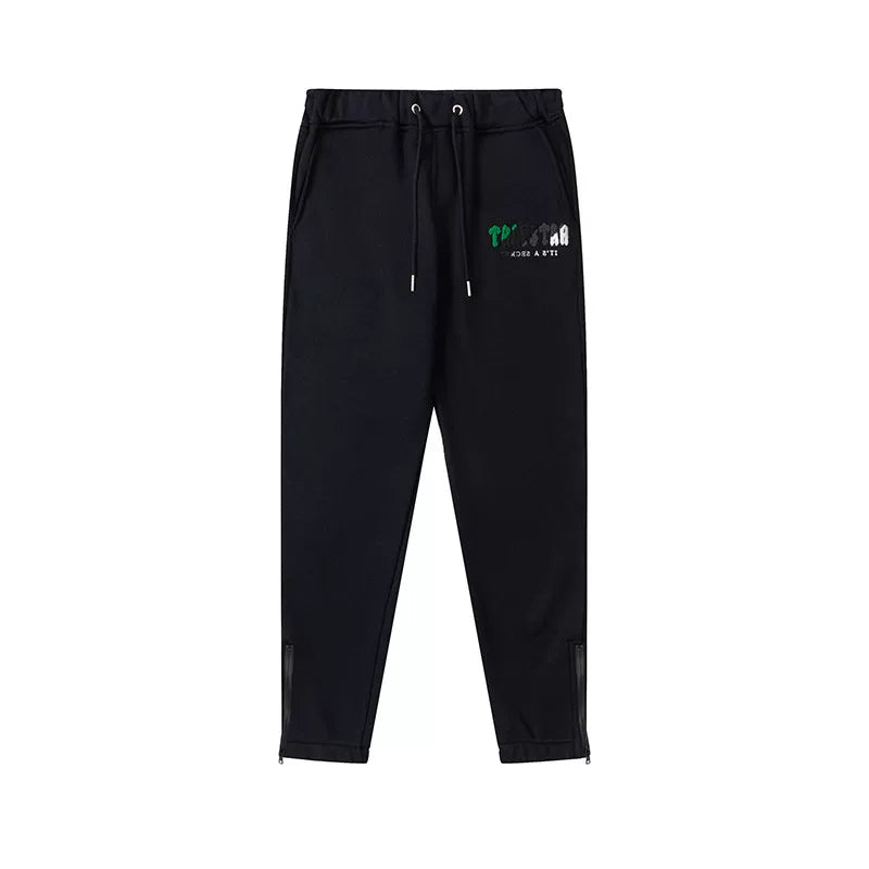 Trapstar Style Autumn/Winter Green-Black-White Hip-Print Sweatpants - Black