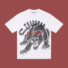 Trapstar Panther & Red Script Graphic Tee - White