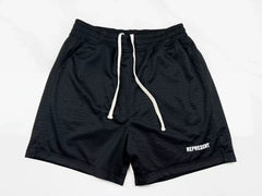Represent Mesh Drawstring Gym Shorts - Black