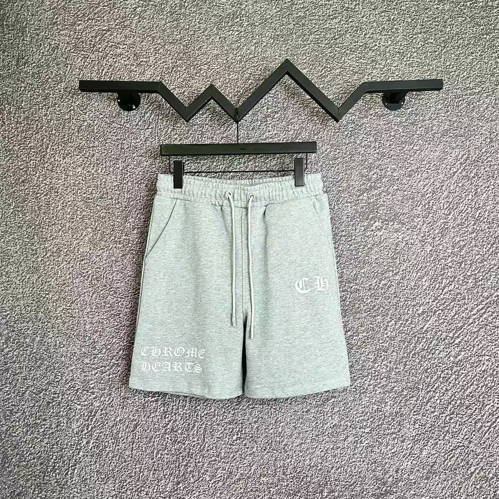 Chrome Hearts Light Gray Tonal Script Logo Sweatshorts