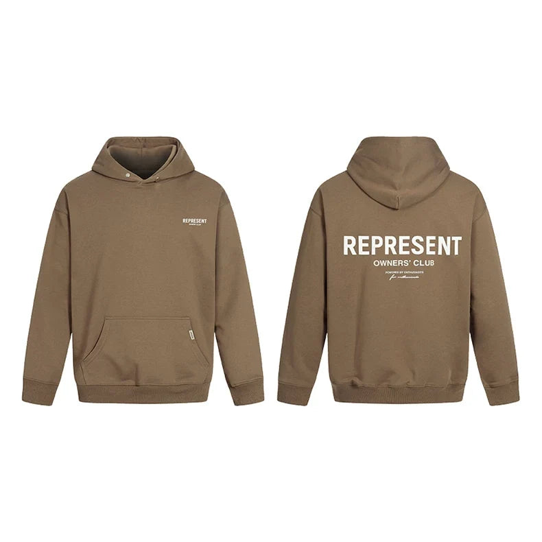 Represent Owners' Club Heavyweight Hoodie - Khaki/Brown