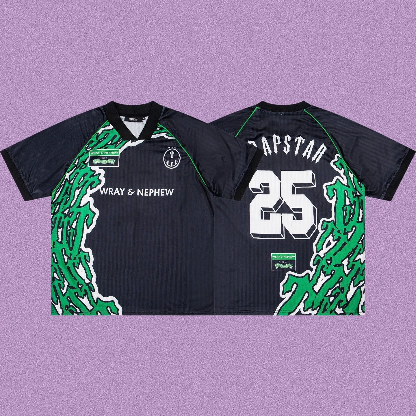 Trapstar x Wray & Nephew Graphic Football Jersey - Black/Green