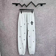 Chrome Hearts Multi-Cross Applique Lounge Pants (Light Grey)