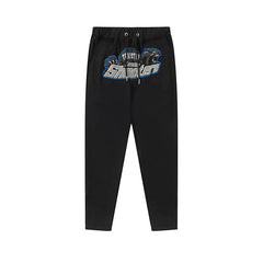 Trapstar Style Autumn/Winter Blue & Black Shooters Sweatpants - Black