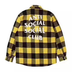 Anti Social Social Club Plaid Flannel Shirt - Yellow/Black