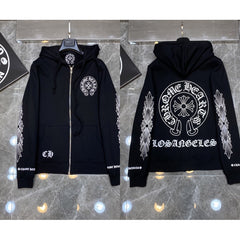 Chrome Hearts Los Angeles Horseshoe Zip-Up Hoodie (Black)