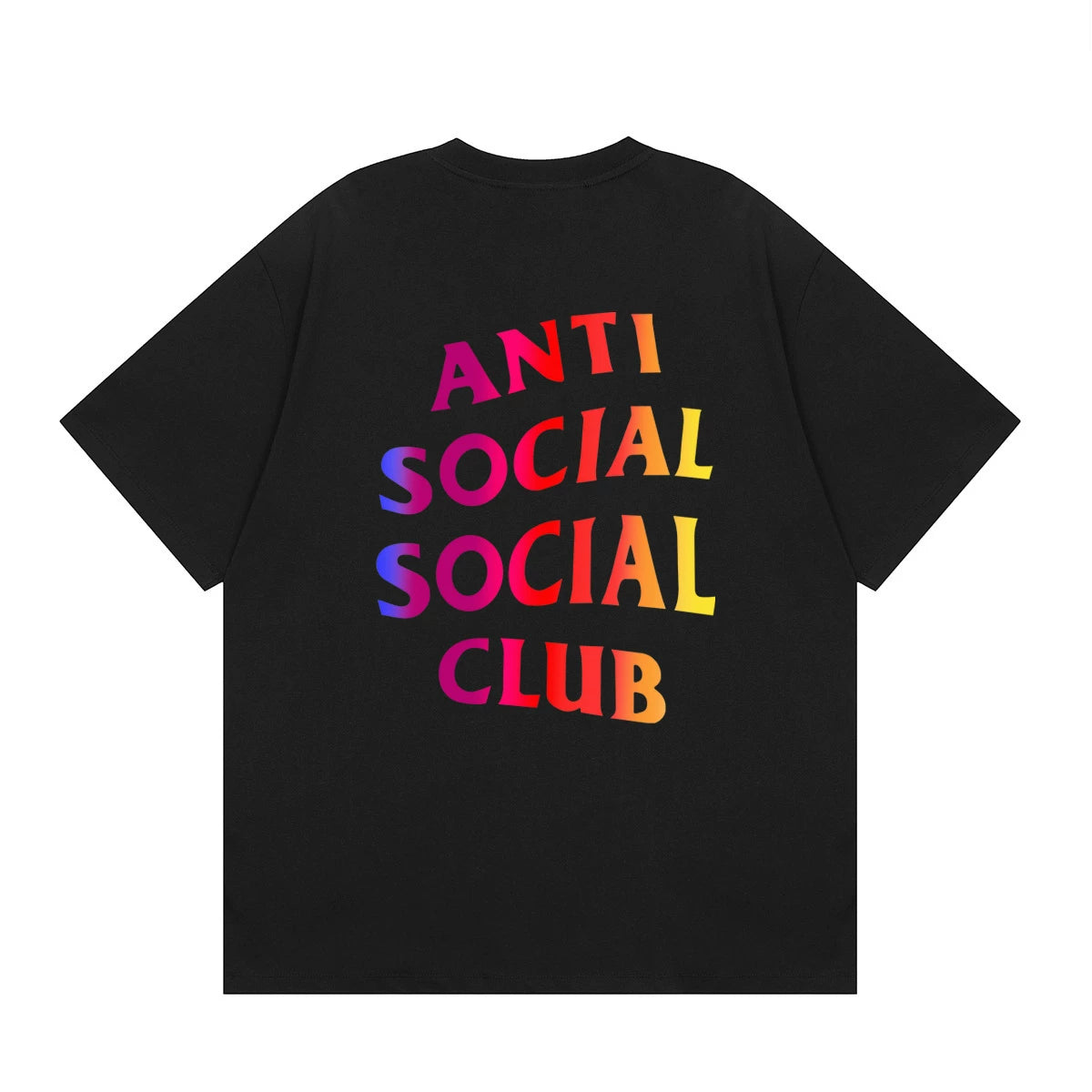 Anti Social Social Club Gradient Rainbow Logo T-Shirt - Black