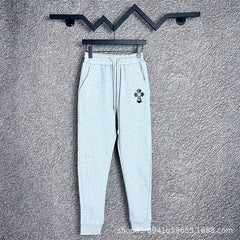Chrome Hearts Seamed Cross Emblem Lounge Pants (Light Grey)