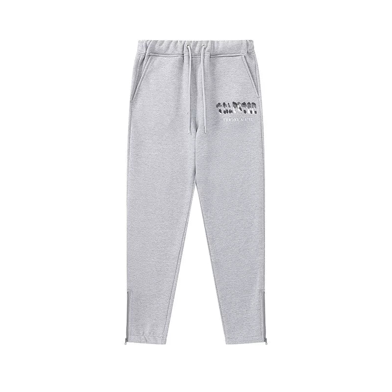 Trapstar Style Autumn/Winter Decoded Hip-Print Sweatpants - Heather Grey