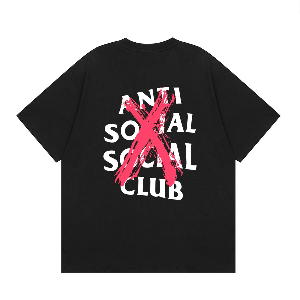 Anti Social Social Club Red X-Cross Logo T-Shirt - Black